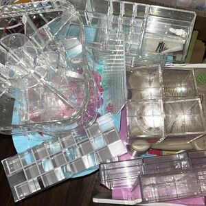 Huge 10 pc Acrylic Makeup organizers large tower lazy Suzan brush palette orgiz.